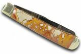Pocket Knife With Noreena Jasper Inlays - Hand-Crafted In Utah #370819-1